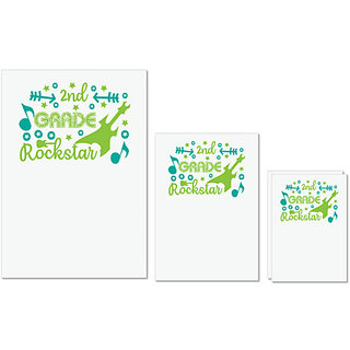                       UDNAG Untearable Waterproof Stickers 155GSM 'Teacher Student | 2nd grade rockstarr' A4 x 1pc, A5 x 1pc & A6 x 2pc                                              
