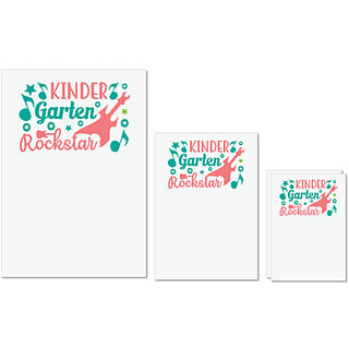                       UDNAG Untearable Waterproof Stickers 155GSM 'Teacher Student | Kinder garten rockstar' A4 x 1pc, A5 x 1pc & A6 x 2pc                                              