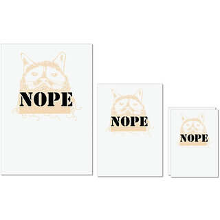                       UDNAG Untearable Waterproof Stickers 155GSM 'Dog | Nope' A4 x 1pc, A5 x 1pc & A6 x 2pc                                              