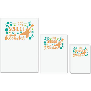                       UDNAG Untearable Waterproof Stickers 155GSM 'Teacher Student | pre school rockstar' A4 x 1pc, A5 x 1pc & A6 x 2pc                                              