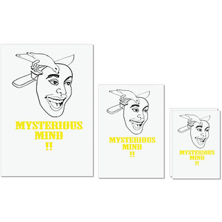                       UDNAG Untearable Waterproof Stickers 155GSM 'Mind | Misterious mind' A4 x 1pc, A5 x 1pc & A6 x 2pc                                              