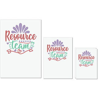                       UDNAG Untearable Waterproof Stickers 155GSM 'Teacher Student | rsource team' A4 x 1pc, A5 x 1pc & A6 x 2pc                                              