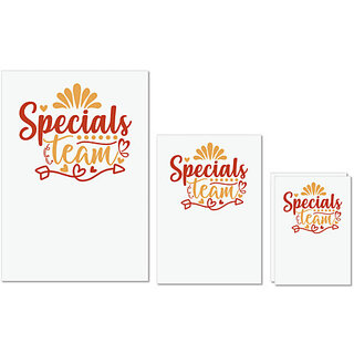                       UDNAG Untearable Waterproof Stickers 155GSM 'Teacher Student | specials team' A4 x 1pc, A5 x 1pc & A6 x 2pc                                              