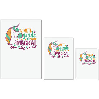                       UDNAG Untearable Waterproof Stickers 155GSM 'Teacher Student | 9th grade is magical' A4 x 1pc, A5 x 1pc & A6 x 2pc                                              