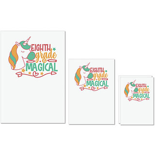 UDNAG Untearable Waterproof Stickers 155GSM 'Teacher Student | 8th grade is magical' A4 x 1pc, A5 x 1pc & A6 x 2pc UDNAG Untearable Waterproof Stickers 155GSM 'Teacher Student | 8th grade is magical' A4 x 1pc, A5 x 1pc & A6 x 2pc