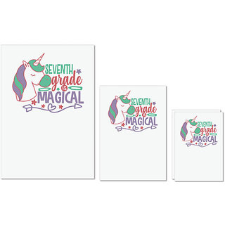 UDNAG Untearable Waterproof Stickers 155GSM 'Teacher Student | 7th grade is magical' A4 x 1pc, A5 x 1pc & A6 x 2pc UDNAG Untearable Waterproof Stickers 155GSM 'Teacher Student | 7th grade is magical' A4 x 1pc, A5 x 1pc & A6 x 2pc