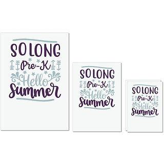                       UDNAG Untearable Waterproof Stickers 155GSM 'Teacher Student | Solong pre-k hello summer' A4 x 1pc, A5 x 1pc & A6 x 2pc                                              