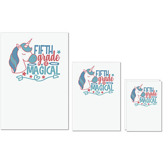 UDNAG Untearable Waterproof Stickers 155GSM 'Teacher Student | 5th grade is magical' A4 x 1pc, A5 x 1pc & A6 x 2pc UDNAG Untearable Waterproof Stickers 155GSM 'Teacher Student | 5th grade is magical' A4 x 1pc, A5 x 1pc & A6 x 2pc