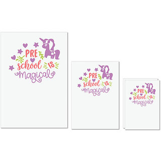UDNAG Untearable Waterproof Stickers 155GSM 'Teacher Student | Pre school is magical' A4 x 1pc, A5 x 1pc & A6 x 2pc UDNAG Untearable Waterproof Stickers 155GSM 'Teacher Student | Pre school is magical' A4 x 1pc, A5 x 1pc & A6 x 2pc