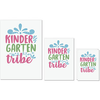                       UDNAG Untearable Waterproof Stickers 155GSM 'Teacher Student | kindergarten tribe' A4 x 1pc, A5 x 1pc & A6 x 2pc                                              