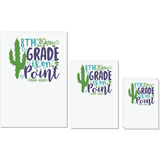                       UDNAG Untearable Waterproof Stickers 155GSM 'Teacher Student | 8th grade is on point' A4 x 1pc, A5 x 1pc & A6 x 2pc                                              