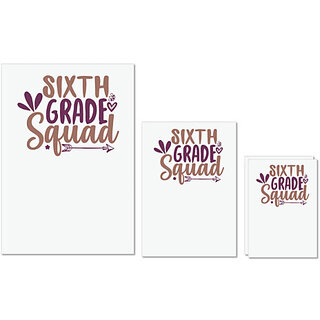                       UDNAG Untearable Waterproof Stickers 155GSM 'Teacher Student | sixth grade squad' A4 x 1pc, A5 x 1pc & A6 x 2pc                                              