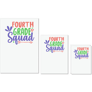                       UDNAG Untearable Waterproof Stickers 155GSM 'Teacher Student | 4th grade squad' A4 x 1pc, A5 x 1pc & A6 x 2pc                                              