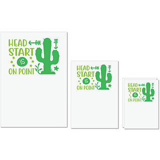 UDNAG Untearable Waterproof Stickers 155GSM 'Teacher Student | Head start is on point' A4 x 1pc, A5 x 1pc & A6 x 2pc