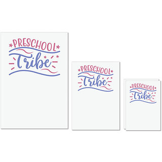                       UDNAG Untearable Waterproof Stickers 155GSM 'Teacher Student | Pre school tribe' A4 x 1pc, A5 x 1pc & A6 x 2pc                                              