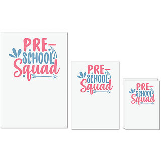                       UDNAG Untearable Waterproof Stickers 155GSM 'Teacher Student | pre- school squad' A4 x 1pc, A5 x 1pc & A6 x 2pc                                              