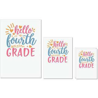                       UDNAG Untearable Waterproof Stickers 155GSM 'Teacher Student | hello fourth gradee' A4 x 1pc, A5 x 1pc & A6 x 2pc                                              
