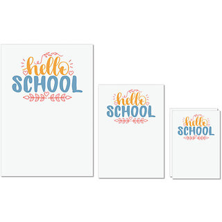                       UDNAG Untearable Waterproof Stickers 155GSM 'Teacher Student | hello school' A4 x 1pc, A5 x 1pc & A6 x 2pc                                              