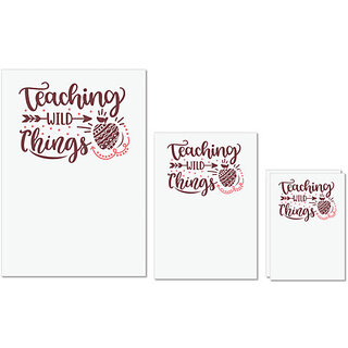                      UDNAG Untearable Waterproof Stickers 155GSM 'Teacher Student | Teaching wild things' A4 x 1pc, A5 x 1pc & A6 x 2pc                                              