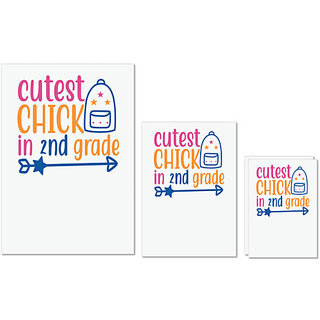 UDNAG Untearable Waterproof Stickers 155GSM 'Teacher Student | cutest chick in 2ndd grade' A4 x 1pc, A5 x 1pc & A6 x 2pc UDNAG Untearable Waterproof Stickers 155GSM 'Teacher Student | cutest chick in 2ndd grade' A4 x 1pc, A5 x 1pc & A6 x 2pc