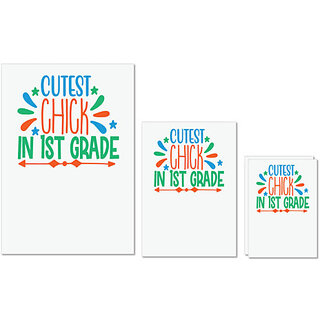 UDNAG Untearable Waterproof Stickers 155GSM 'Teacher Student | cutest chick in 1st grade' A4 x 1pc, A5 x 1pc & A6 x 2pc UDNAG Untearable Waterproof Stickers 155GSM 'Teacher Student | cutest chick in 1st grade' A4 x 1pc, A5 x 1pc & A6 x 2pc