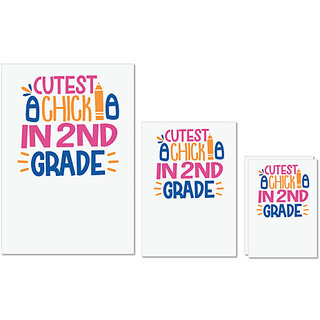 UDNAG Untearable Waterproof Stickers 155GSM 'Teacher Student | cutest chick in 2nd gradee' A4 x 1pc, A5 x 1pc & A6 x 2pc UDNAG Untearable Waterproof Stickers 155GSM 'Teacher Student | cutest chick in 2nd gradee' A4 x 1pc, A5 x 1pc & A6 x 2pc