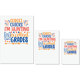                       UDNAG Untearable Waterproof Stickers 155GSM 'Hunting | forget chicks i'm hunting' A4 x 1pc, A5 x 1pc & A6 x 2pc                                              
