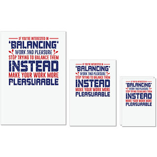                       UDNAG Untearable Waterproof Stickers 155GSM 'Work and pleasure | Donalt Trump' A4 x 1pc, A5 x 1pc & A6 x 2pc                                              