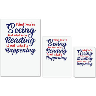                       UDNAG Untearable Waterproof Stickers 155GSM 'Seeing reading happening | Donalt Trump' A4 x 1pc, A5 x 1pc & A6 x 2pc                                              