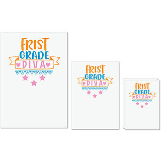 UDNAG Untearable Waterproof Stickers 155GSM 'Teacher Student | first grade diva' A4 x 1pc, A5 x 1pc & A6 x 2pc UDNAG Untearable Waterproof Stickers 155GSM 'Teacher Student | first grade diva' A4 x 1pc, A5 x 1pc & A6 x 2pc
