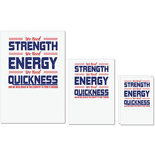 UDNAG Untearable Waterproof Stickers 155GSM 'Strength energy quickness | Donalt Trump' A4 x 1pc, A5 x 1pc & A6 x 2pc UDNAG Untearable Waterproof Stickers 155GSM 'Strength energy quickness | Donalt Trump' A4 x 1pc, A5 x 1pc & A6 x 2pc