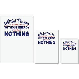                       UDNAG Untearable Waterproof Stickers 155GSM 'Without energy nothing | Donalt Trump' A4 x 1pc, A5 x 1pc & A6 x 2pc                                              