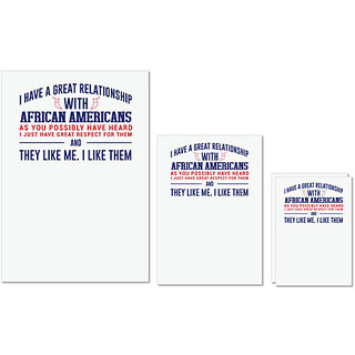                       UDNAG Untearable Waterproof Stickers 155GSM 'African Americans | Donalt Trump' A4 x 1pc, A5 x 1pc & A6 x 2pc                                              