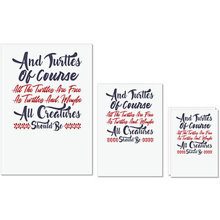                       UDNAG Untearable Waterproof Stickers 155GSM 'Turtle quote | Dr. Seuss' A4 x 1pc, A5 x 1pc & A6 x 2pc                                              