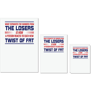                       UDNAG Untearable Waterproof Stickers 155GSM 'The loser twist of fat | Donalt Trump' A4 x 1pc, A5 x 1pc & A6 x 2pc                                              