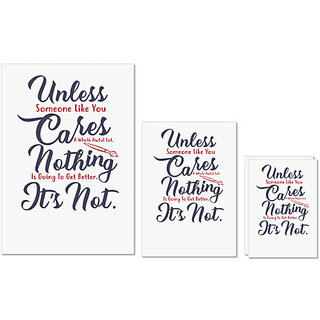                       UDNAG Untearable Waterproof Stickers 155GSM 'Unless cares nothing its not | Dr. Seuss' A4 x 1pc, A5 x 1pc & A6 x 2pc                                              