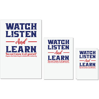                       UDNAG Untearable Waterproof Stickers 155GSM 'Watch listen and learn | Donalt Trump' A4 x 1pc, A5 x 1pc & A6 x 2pc                                              