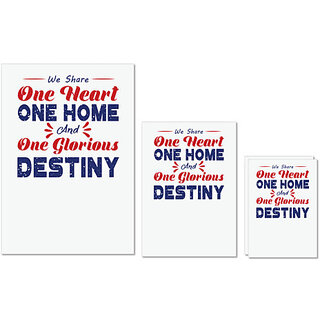                       UDNAG Untearable Waterproof Stickers 155GSM 'One heart one home destiny | Donalt Trump' A4 x 1pc, A5 x 1pc & A6 x 2pc                                              