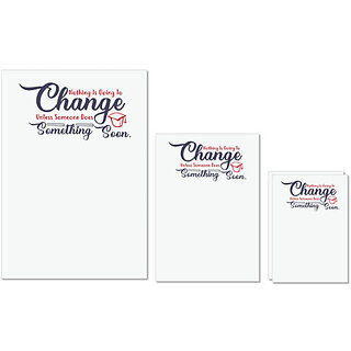                       UDNAG Untearable Waterproof Stickers 155GSM 'Change something soon | Dr. Seuss' A4 x 1pc, A5 x 1pc & A6 x 2pc                                              