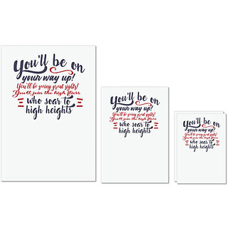                       UDNAG Untearable Waterproof Stickers 155GSM 'You will be on your way | Dr. Seuss' A4 x 1pc, A5 x 1pc & A6 x 2pc                                              