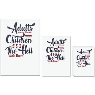                       UDNAG Untearable Waterproof Stickers 155GSM 'adults children and the hell | Dr. Seuss' A4 x 1pc, A5 x 1pc & A6 x 2pc                                              