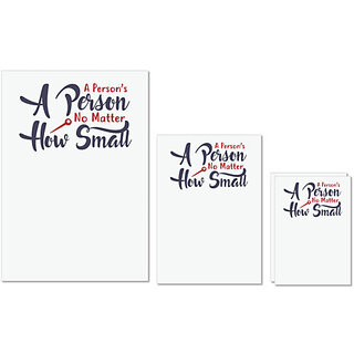                       UDNAG Untearable Waterproof Stickers 155GSM 'A person no matter how small | Dr. Seuss' A4 x 1pc, A5 x 1pc & A6 x 2pc                                              