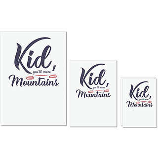                       UDNAG Untearable Waterproof Stickers 155GSM 'Kid, you will move mountains | Dr. Seuss' A4 x 1pc, A5 x 1pc & A6 x 2pc                                              