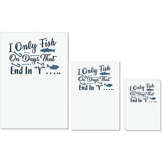 UDNAG Untearable Waterproof Stickers 155GSM 'Fishing | I only fish' A4 x 1pc, A5 x 1pc & A6 x 2pc UDNAG Untearable Waterproof Stickers 155GSM 'Fishing | I only fish' A4 x 1pc, A5 x 1pc & A6 x 2pc