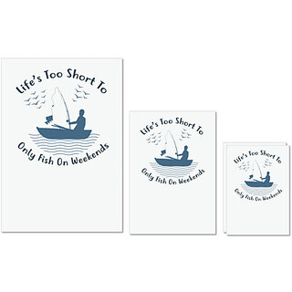 UDNAG Untearable Waterproof Stickers 155GSM 'Fishing | Life's too short' A4 x 1pc, A5 x 1pc & A6 x 2pc UDNAG Untearable Waterproof Stickers 155GSM 'Fishing | Life's too short' A4 x 1pc, A5 x 1pc & A6 x 2pc