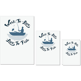 UDNAG Untearable Waterproof Stickers 155GSM 'Fishing | Work to live' A4 x 1pc, A5 x 1pc & A6 x 2pc UDNAG Untearable Waterproof Stickers 155GSM 'Fishing | Work to live' A4 x 1pc, A5 x 1pc & A6 x 2pc
