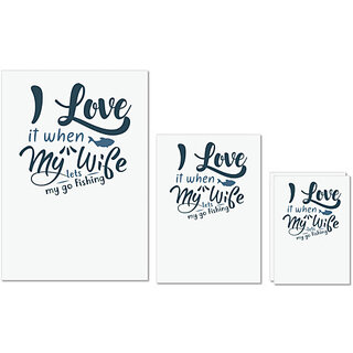                       UDNAG Untearable Waterproof Stickers 155GSM 'Fishing | I love it when' A4 x 1pc, A5 x 1pc & A6 x 2pc                                              