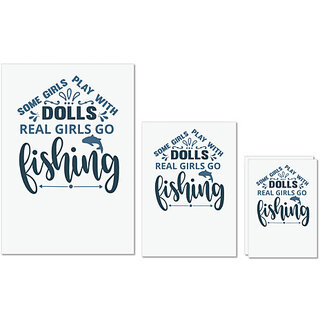                       UDNAG Untearable Waterproof Stickers 155GSM 'Fishing | Some girl play with' A4 x 1pc, A5 x 1pc & A6 x 2pc                                              