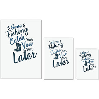 UDNAG Untearable Waterproof Stickers 155GSM 'Fishing | Gone fishing' A4 x 1pc, A5 x 1pc & A6 x 2pc UDNAG Untearable Waterproof Stickers 155GSM 'Fishing | Gone fishing' A4 x 1pc, A5 x 1pc & A6 x 2pc