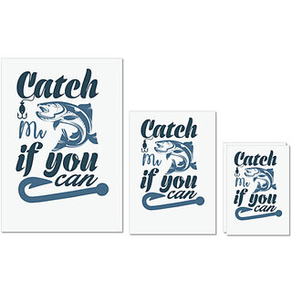                       UDNAG Untearable Waterproof Stickers 155GSM 'Fishing | Catch me' A4 x 1pc, A5 x 1pc & A6 x 2pc                                              